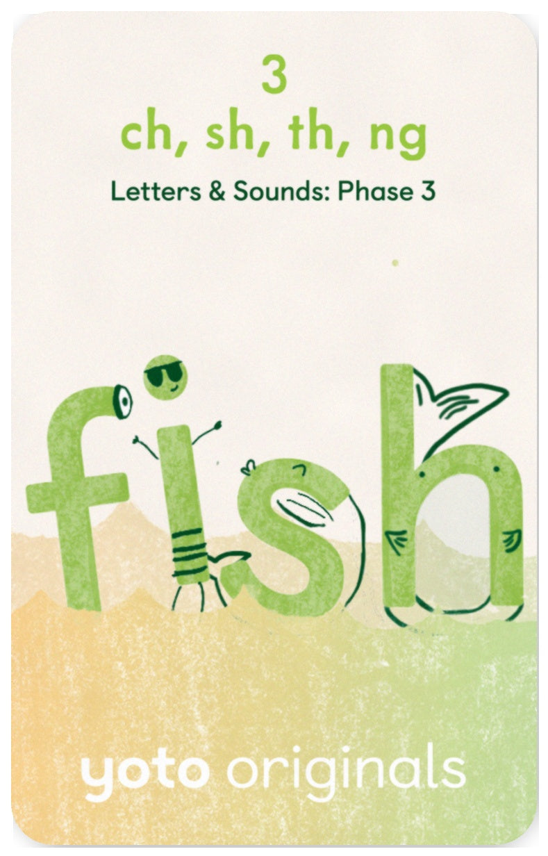 Phonics: Letters and Sounds: Phase 3 Letter sounds: ch, sh, th, ng Fish