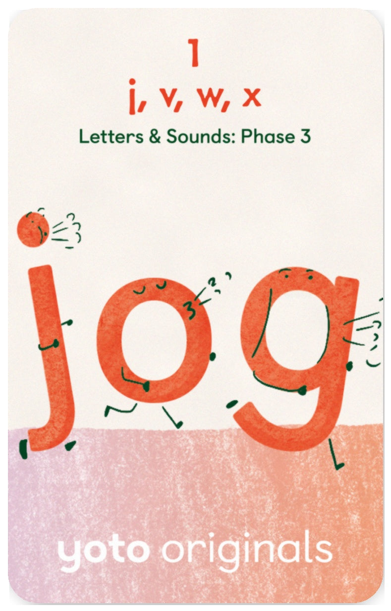 Phonics: Letters and Sounds: Phase 3 Letter sounds: j, v, w, x Jog