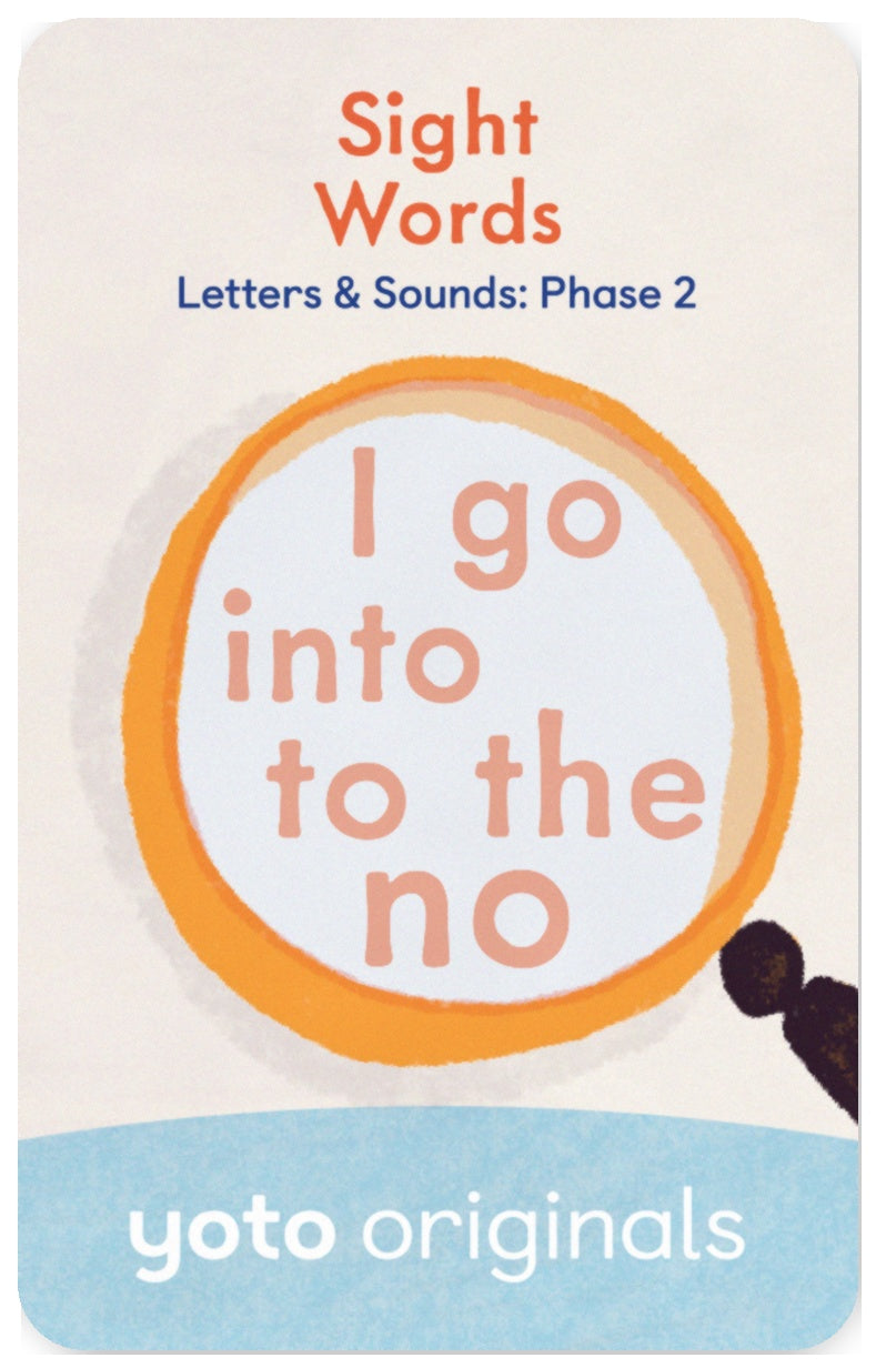 Phonics: Letters and Sounds: Phase 2 Sight Words I Go in to the No