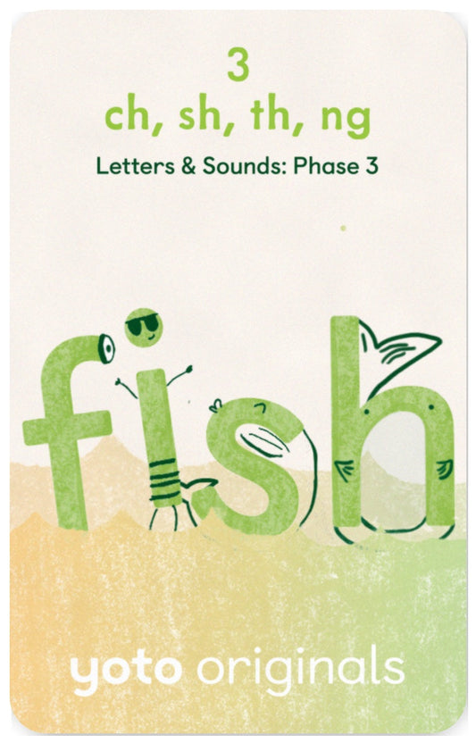 Phonics: Letters and Sounds: Phase 3 Letter sounds: ch, sh, th, ng Fish